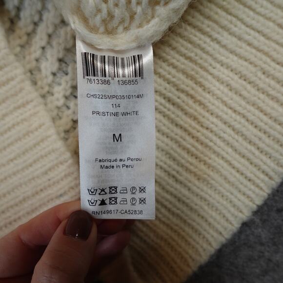 See by Chloe Sweater Womens Medium Alpaca Knit Crew Neck Balloon Sleeve Ivory - Picture 3 of 10